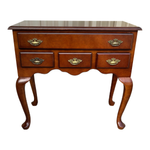 1990s The Bombay Company Cherry Queen Anne Low Boy Table Server Buffet Sideboard