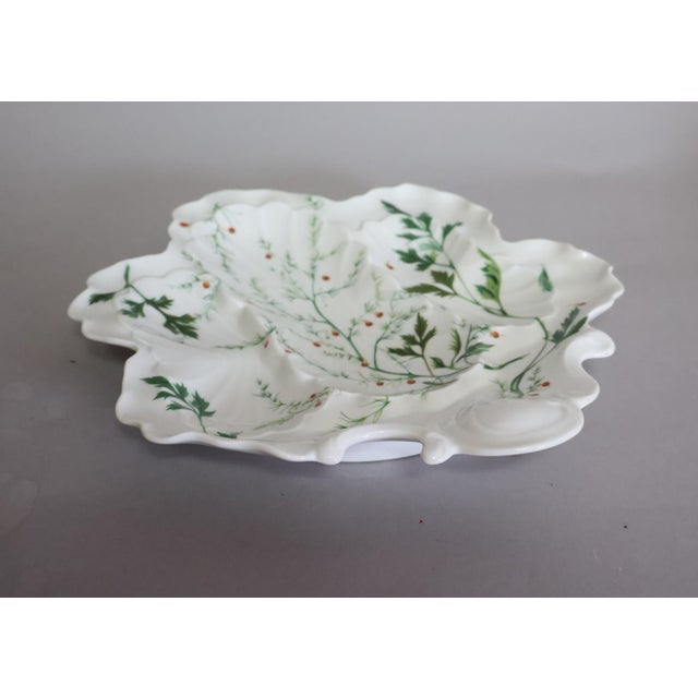 French Provincial Vintage French Limoges Botanical Oyster Serving Plate For Sale - Image 3 of 5