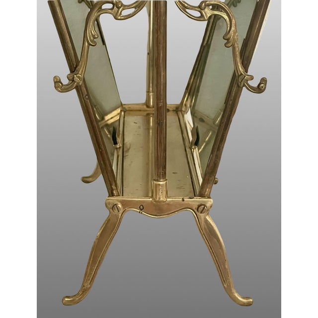 French Brass & Smokey Gray Glass Magazine Rack Attr. To Maison Bagues / Jansen, France For Sale - Image 9 of 9
