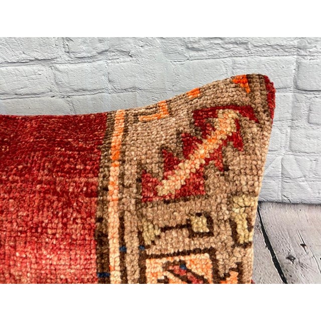 Turkish 16 x 24 Rug Pillow Aegean Harmony Turkish Pillow Cushion Cover For Sale - Image 3 of 4