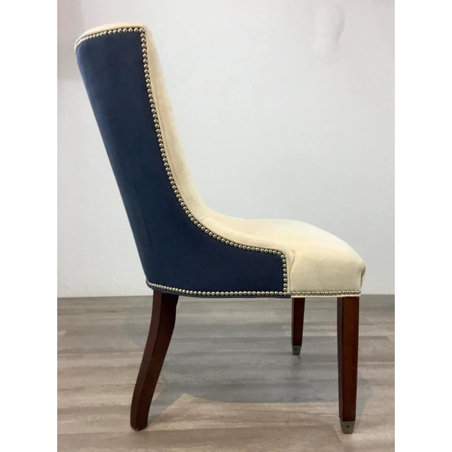 2010s Lillian August Transitional Ivory and Blue Thayer Dining Chair/Desk Chair U101-D1 For Sale - Image 5 of 7