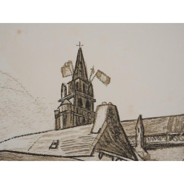 Early 20th Century Mathurin Meheut, The Entrance to the Church, 1937, Engraving For Sale - Image 5 of 8