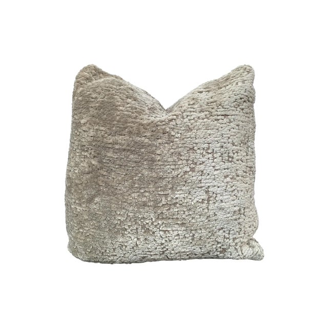 Contemporary Custom-Made Silk & Cashmere Pillow For Sale - Image 3 of 9
