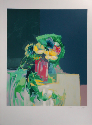 Claude Hemeret, Bouquet jaune, Lithograph