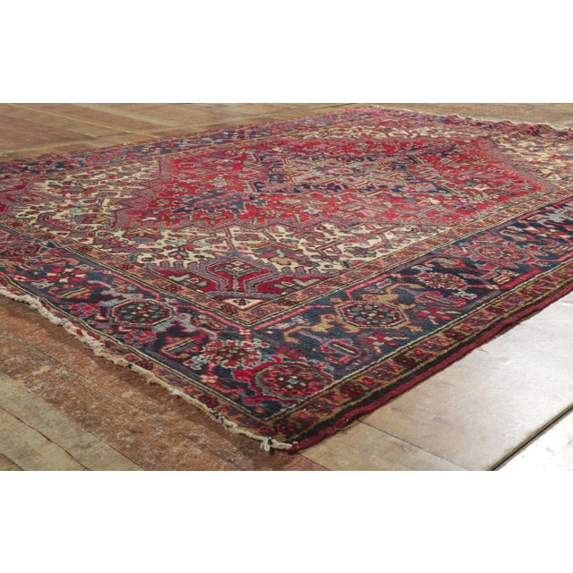 Mid 20th Century Vintage Persian Heriz Rug, 06'09 X 08'10 For Sale In Dallas - Image 6 of 9