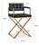 Black Director Black Vegan Leather & Gold Steel Counter Stool For Sale - Image 8 of 10