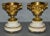 Antique French Cassolette Urns 1880s Gilt Bronze Cherub Marble Vases Lids Pair For Sale - Image 4 of 12