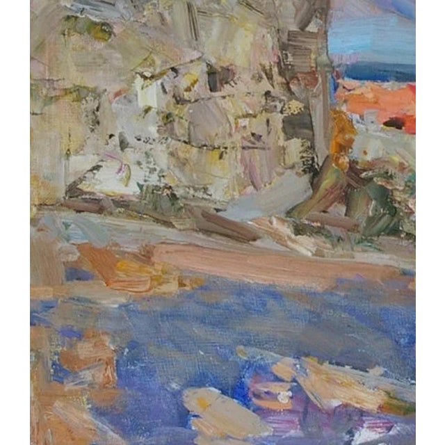 Antique Cityscape Oil Painting, Ukrainian Soviet Art 1964 70-60 For Sale - Image 4 of 6