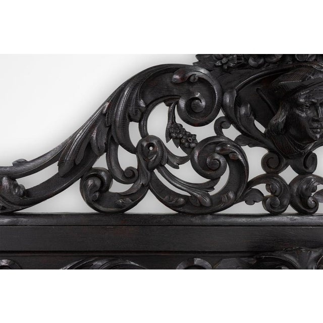Baroque Carved Black Wooden Sculptured Shelf, France, 1850s For Sale - Image 14 of 16