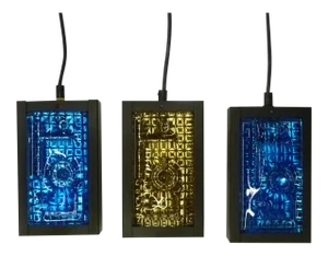 1960s Scandinavian Mid-Century Modern Hoglund Style Thick Glass Pendants Lights Sweden - Set of 3