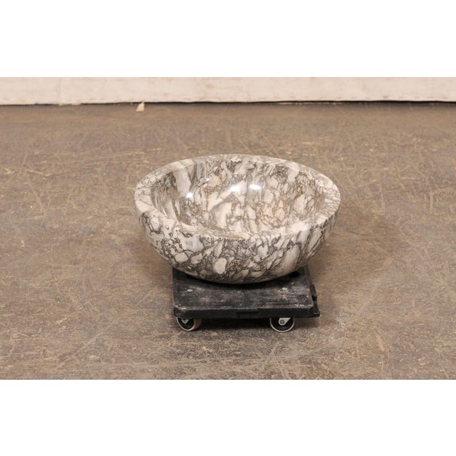Dove Gray Onyx Sink, Polished, Grey & White Color For Sale - Image 8 of 10