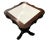 A square 19th century chinese carved hardwood center table with marble top. Inset white marble top with decorative base....
