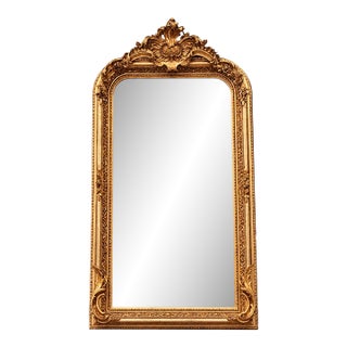 Late20C French Maker LouisXVI Gold Beech Floor Mirror For Sale