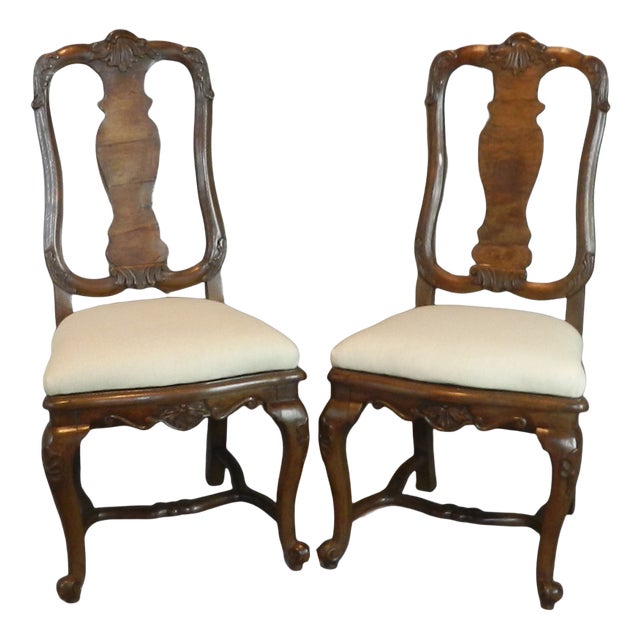 Antique Queen Anne Style Chairs, Set of 4 For Sale