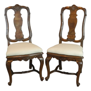 Antique Queen Anne Style Chairs, Set of 4