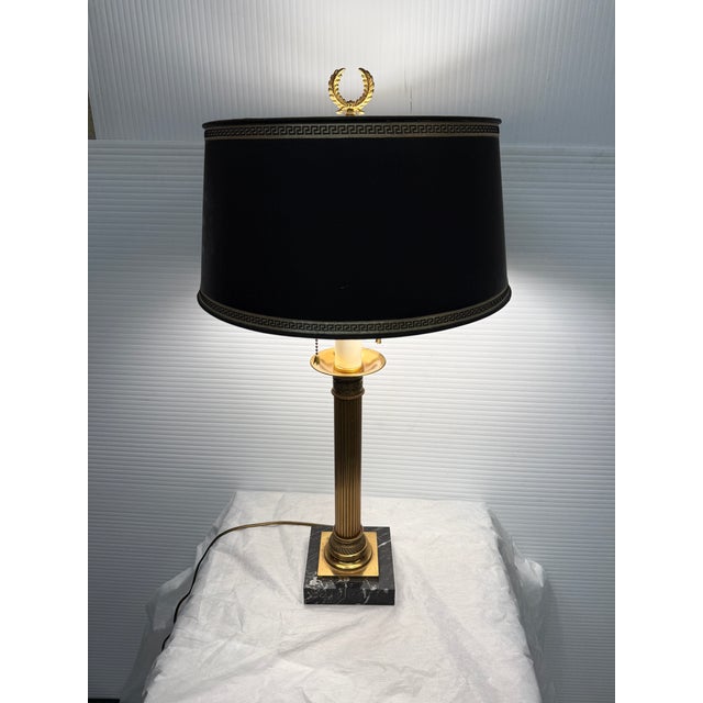 Traditional Paul Hanson Nyc Brass Empire Lamp For Sale - Image 3 of 12