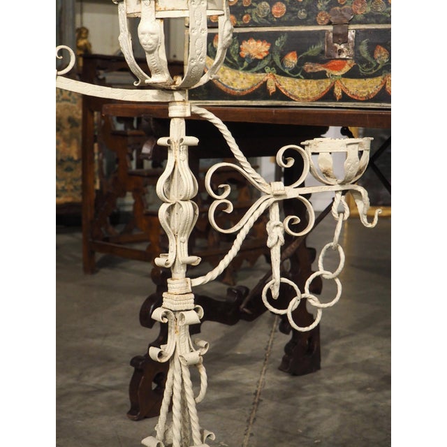 Large Antique French Wrought Iron Château Fireplace Landier Screen, Circa 1890 For Sale - Image 4 of 18