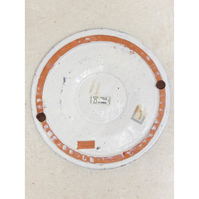 Spanish 1960s Alfaraz Hand Made Studio Pottery Plate For Sale - Image 13 of 16