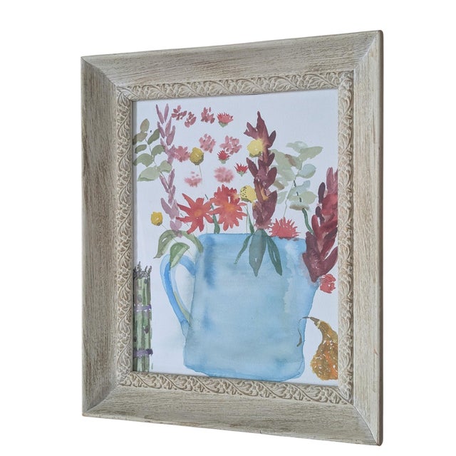 Original Still Life Botanical Watercolor Painting Framed For Sale - Image 4 of 15