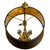 Black Mid 20th Century Neoclassical Stiffel Solid Brass 3-Light Bouillotte Lamp With Black Snakeskin Shade For Sale - Image 8 of 15