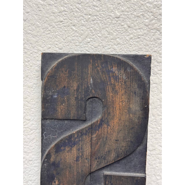 Letter "S" Woodblock Wall Hanging, Vintage For Sale - Image 4 of 12