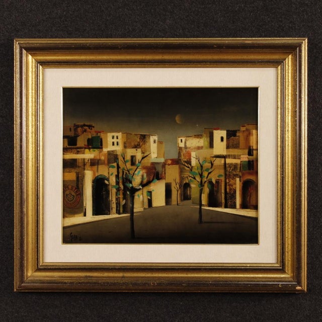 Italian Artist, City District, 1980, Mixed Media on Masonite, Framed For Sale - Image 16 of 16