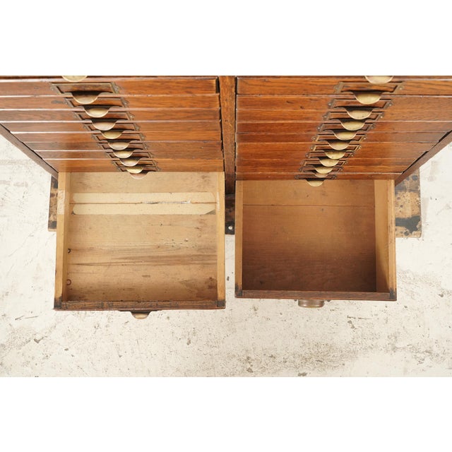 Antique 48 Drawer Oak Office Storage Cabinet For Sale - Image 4 of 12