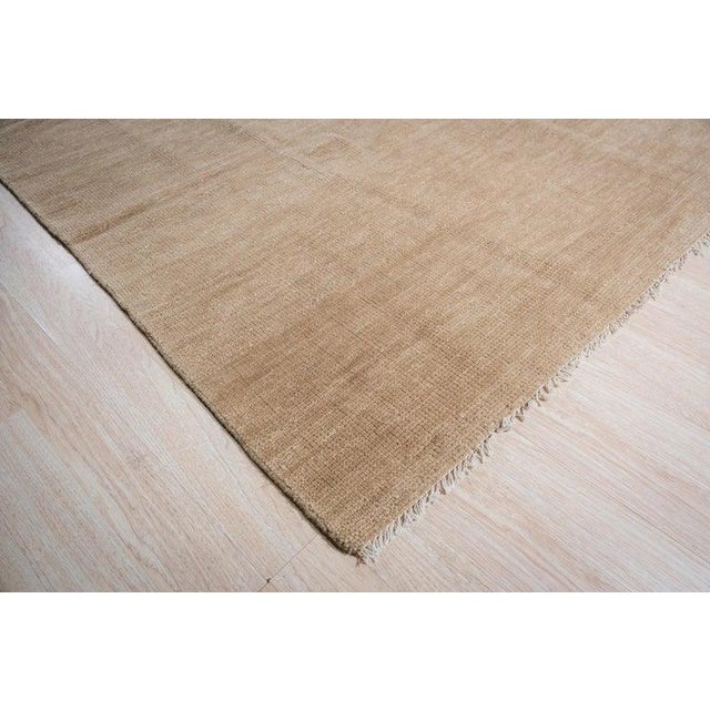 8x10 Ivory Hand-Knotted Modern Wool Subtle Striations Geometric Carpet Rug For Sale In New York - Image 6 of 8