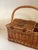 Rustic European Vintage Wicker Picnic Basket and Wine Carrier For Sale - Image 3 of 13