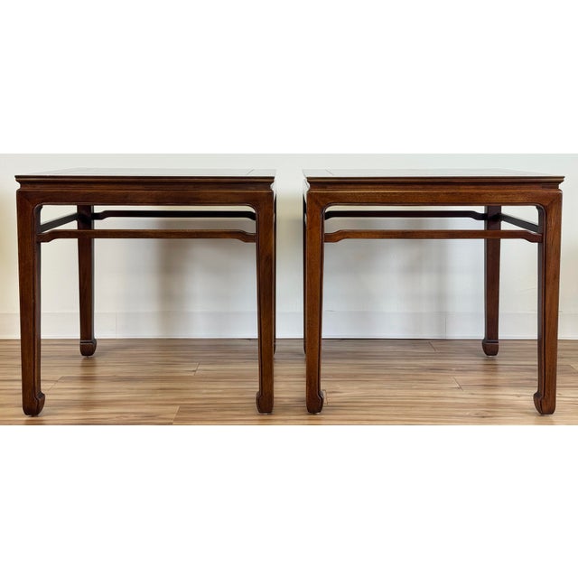 Chinoiserie Vintage MCM Henredon Ming Style Side Table Pair For Sale - Image 3 of 15