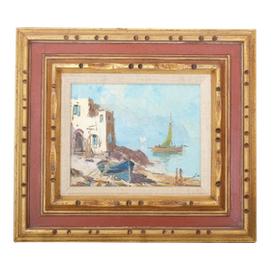 Mid 20th Century Italian Impressionist Seascape Painting