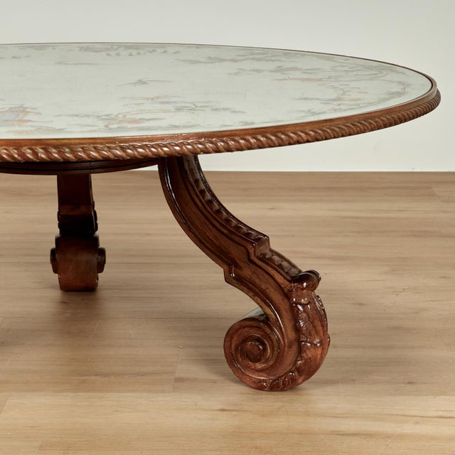 Antique Italian Chinoiserie Reverse Painted Coffee Table For Sale - Image 12 of 13