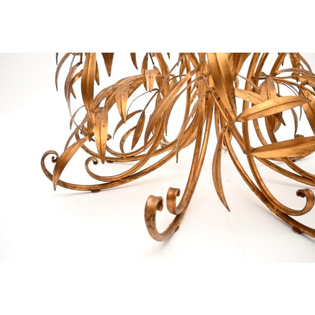 Glass Vintage Gilt Metal Coffee Table by Hans Kogl, 1960 For Sale - Image 7 of 9