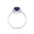 Early 21st Century 10K White Gold Blue Sapphire and 1/10 Cttw Diamond Halo Ring For Sale - Image 5 of 7