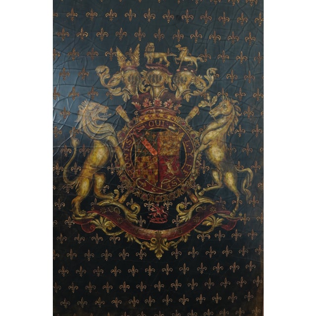 Wood Vintage Castilian Imports Heraldic Fleur-De-Lis Wall Panel For Sale - Image 7 of 17
