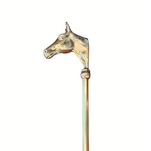 Mid-Century Modern Vintage Brass Equestrian Style Horse Head Shoe Horn / Shoehorn For Sale - Image 3 of 6
