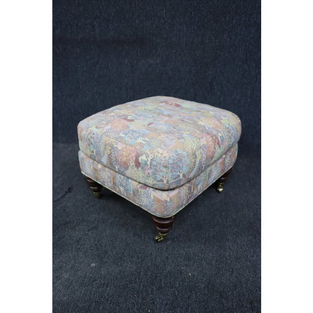 Lare 20th Century Upholstered Ottoman with Tree Pattern For Sale In Philadelphia - Image 6 of 8
