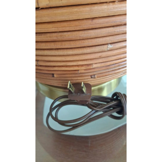 Beige 1970s Pencil Reed Lamps With Micro Pleat Shades in the Style of Gabriella Crespi For Sale - Image 8 of 8