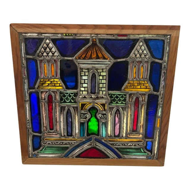 Two Vintage Matching Stained Glass Windows From a Church in Manhattan For Sale