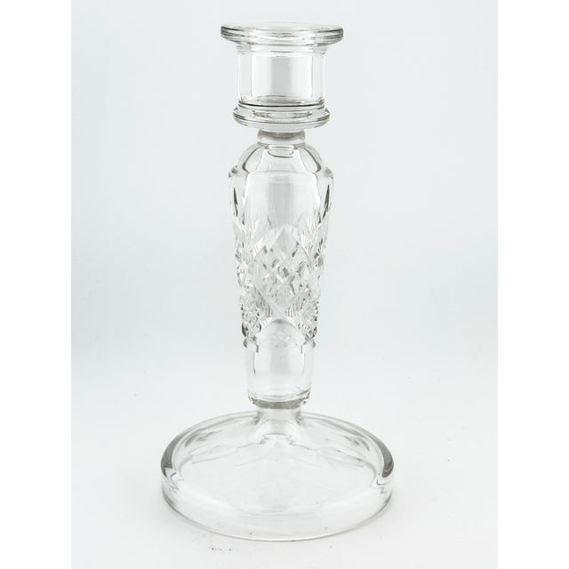 Vintage Crystal Taper Candlestick Holder For Sale - Image 4 of 4