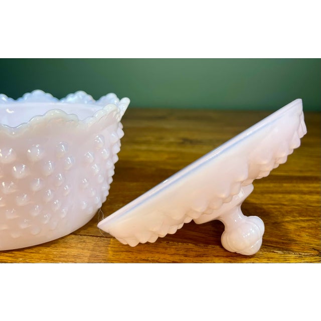 Mid 20th Century Mosser Glass Gigi Crown Tuscan Pink Butter Tub With Lid For Sale - Image 4 of 9