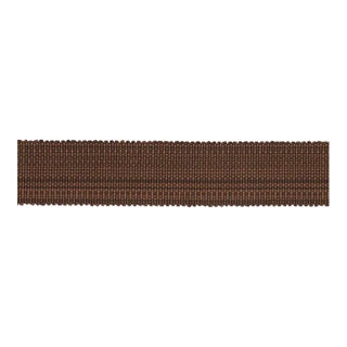 Schumacher Cotton Strie Tape Medium In Chestnut 1" For Sale