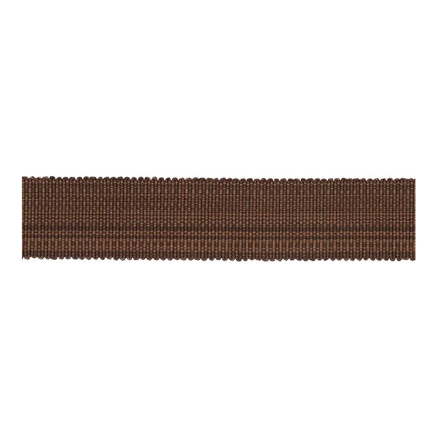 Schumacher Cotton Strie Tape Medium In Chestnut 1" For Sale