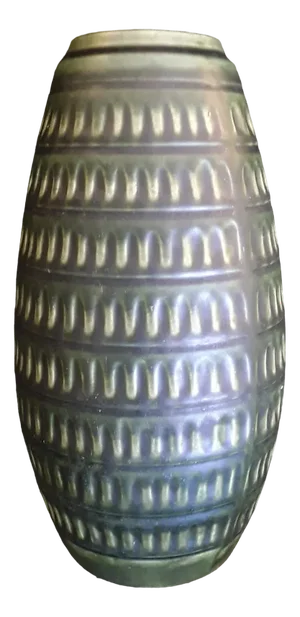 Vintage German Ceramic Vase with Structured Surface and Green Glaze from Jasba, 1970s