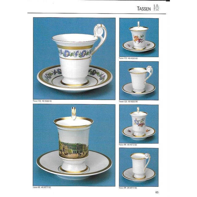 1990’s Vintage/New KPM Collectors Cup & Saucer Yellow Fond With Medallion Painting For Sale - Image 12 of 14