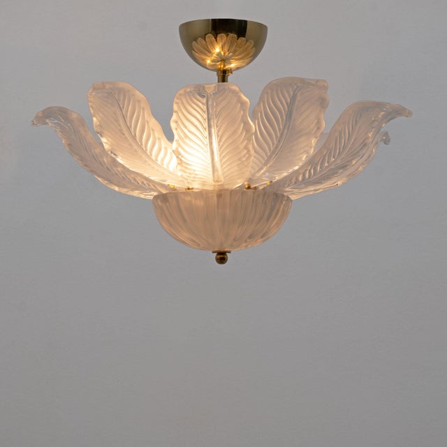 Murano Glass Ceiling Light with White Glass Flower-Shaped Petals, 2000 For Sale - Image 4 of 9