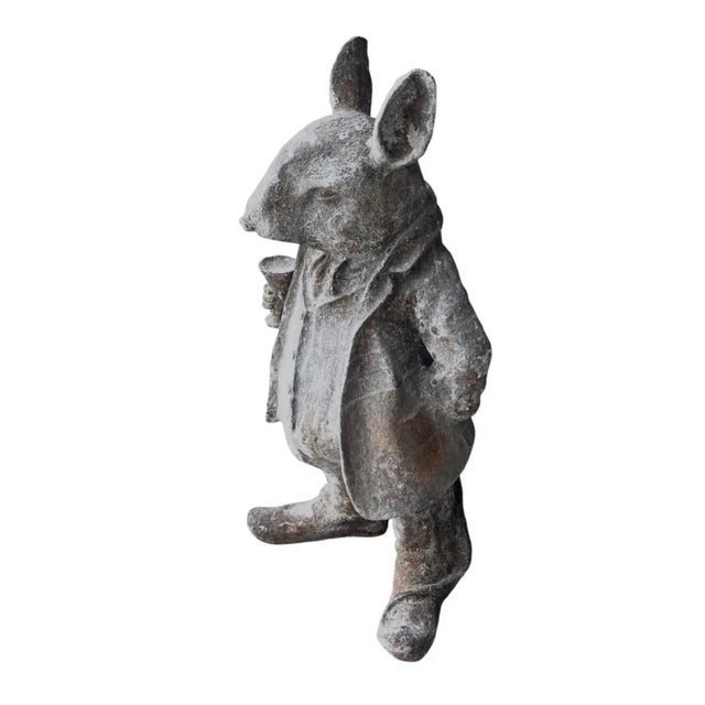 Vintage Cast Iron Anthropomorphic Gentleman Dandy Mouse Garden Statue For Sale - Image 4 of 12