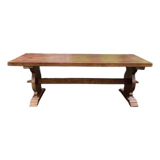 French Solid-Plank Oak Farmhouse Table For Sale