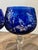 Pair of Bohemian Traube Nachtmann Cobalt Blue Cut Crystal Wine Glasses For Sale - Image 10 of 10