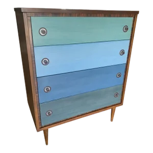 1950s Vintage Mid Century Bassett "Gala Mah" Highboy Dresser